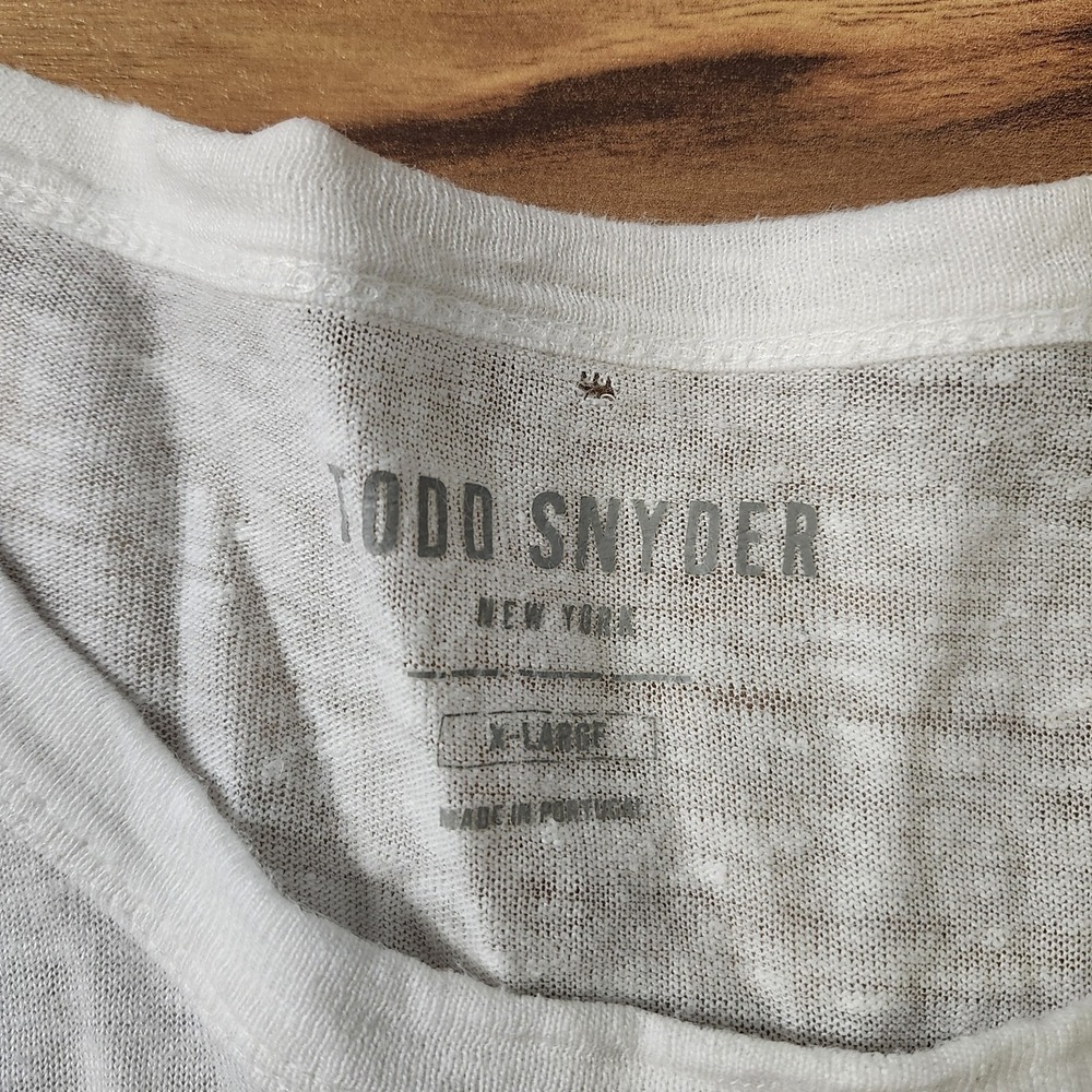 Todd Snyder Linen Pocket T-Shirt White Size XL - Picture 6 of 12